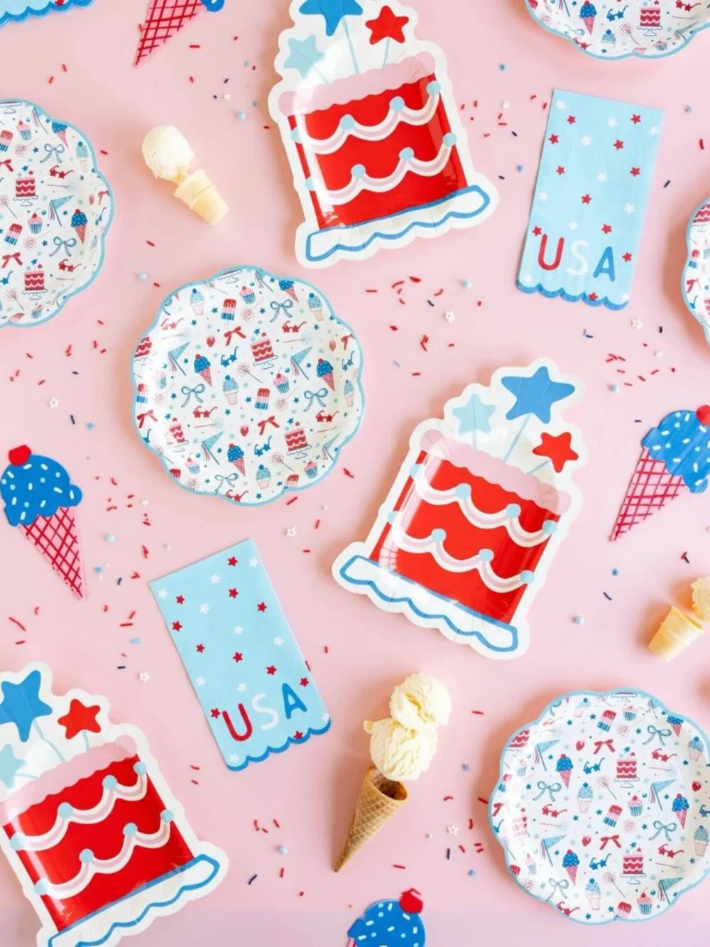 Summer Cake Shaped Paper Plates, 7.75 x 11 in